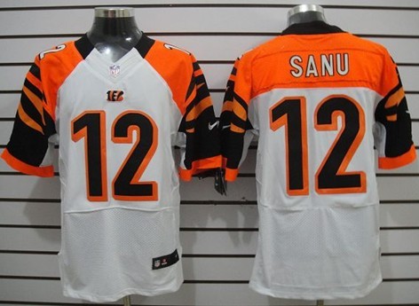 Mens NikeElite Jersey  Cincinnati Bengals #12 Mohamed Sanu White 