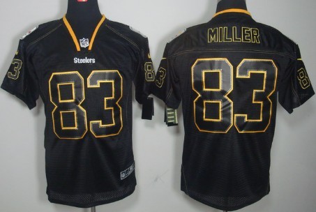 Men's Pittsburgh Steelers #83 Heath Miller Lights Out Black Nik Elite Jersey