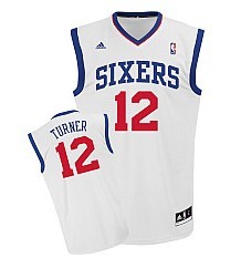 Mens Philadelphia 76ers #12 Evan Turner White Swingman Jersey