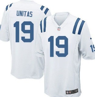 Mens Nike Elite Jersey  Indianapolis Colts #19 Johnny Unitas White 