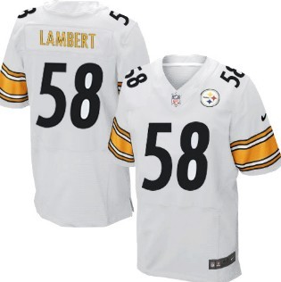 Men's Pittsburgh Steelers #58 Jack Lambert White Nik Elite Jersey    