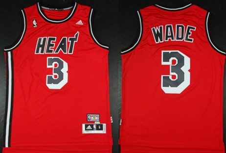 Mens Miami Heat #3 Dwyane Wade ABA Hardwood Classics Swingman Red Jersey