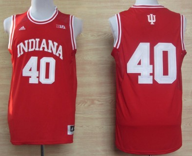 Men's Indiana Hoosiers #40 Cody Zeller Adidas Red College Basketball Alumni Jerseys