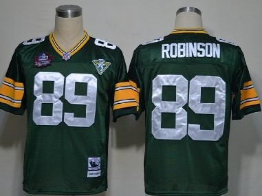 Mens Mitchell&Ness NFL Jersey Green Bay Packers #89 Dave Robinson Green 