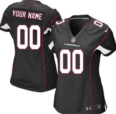 Womens Nike Arizona Cardinals Customized Black Game Jersey