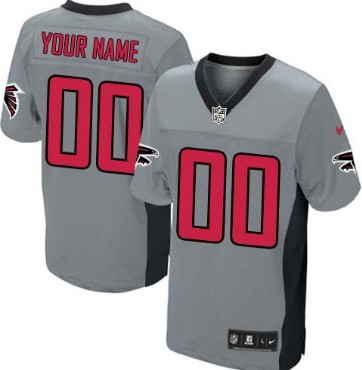 Mens Nike Atlanta Falcons Customized Gray Shadow Elite Jersey