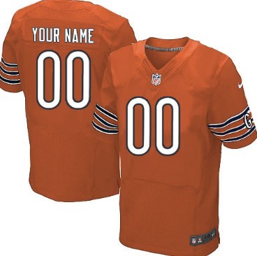 Mens Nike Chicago Bears Customized Orange Elite Jersey