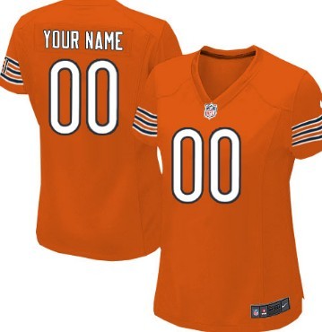 Womens Nike Chicago Bears Customized Orange Game Jersey