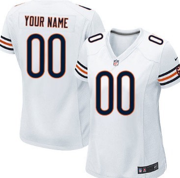 Womens Nike Chicago Bears Customized White Game Jersey