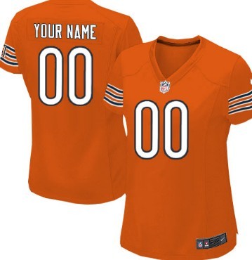 Womens Nike Chicago Bears Customized Orange Limited Jersey