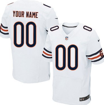 Mens Nike Chicago Bears Customized White Elite Jersey