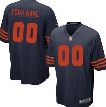 Kids Nike Chicago Bears Customized Blue With Orange Game Jersey