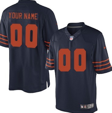 Mens Nike Chicago Bears Customized Blue With Orange Limited Jersey
