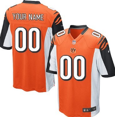 Kids Nike Cincinnati Bengals Customized Orange Game Jersey