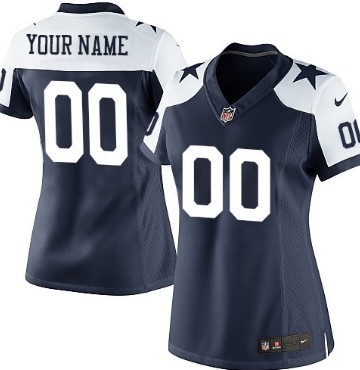 Womens Nike Dallas Cowboys Customized Blue Thanksgiving Limited Jersey