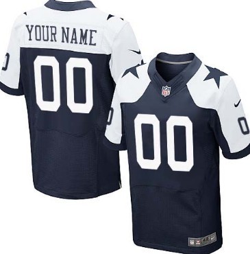 Mens Nike Dallas Cowboys Customized Blue Thanksgiving Elite Jersey