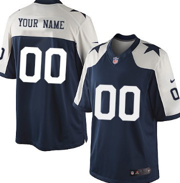 Mens Nike Dallas Cowboys Customized Blue Thanksgiving Game Jersey