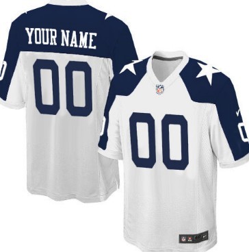 Kids Nike Dallas Cowboys Customized White Thanksgiving Game Jersey