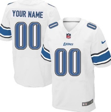 Mens Nike Detroit Lions Customized White Elite Jersey