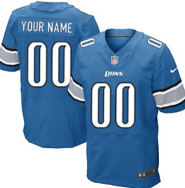 Mens Nike Detroit Lions Customized Previous Nike Light Blue Elite Jersey