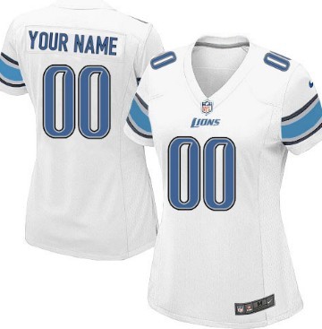 Womens Nike Detroit Lions Customized White Game Jersey
