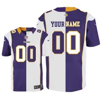 Mens Nike Minnesota Vikings Customized Purple And White Split Elite Jersey
