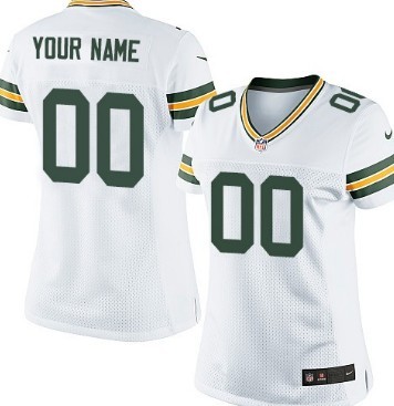 Womens Nike Green Bay Packers Customized White Limited Jersey