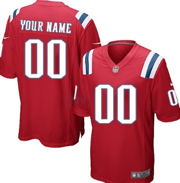 Mens Nike New England Patriots Customized Red Game Jersey