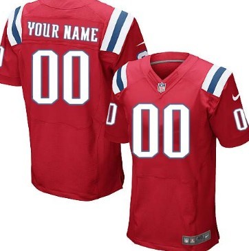 Mens Nike New England Patriots Customized Red Elite Jersey