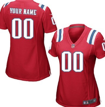 Womens Nike New England Patriots Customized Red Limited Jersey