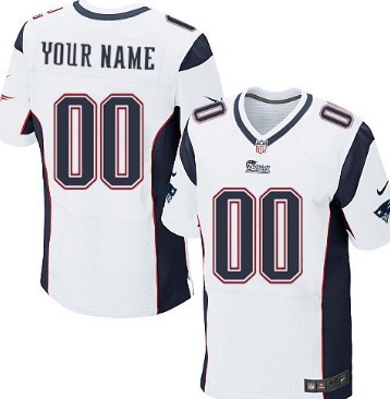 Mens Nike New England Patriots Customized White Elite Jersey