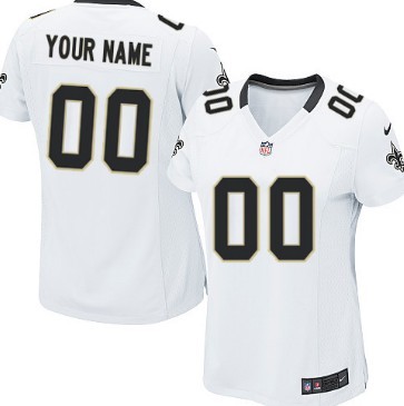 Womens Nike New Orleans Saints Customized White Game Jersey