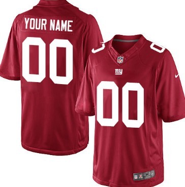 Mens Nike New York Giants Customized Red Limited Jersey
