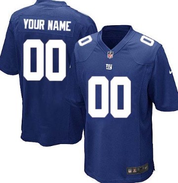 Mens Nike New York Giants Customized Blue Game Jersey