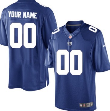Mens Nike New York Giants Customized Blue Nike Limited Football Jersey