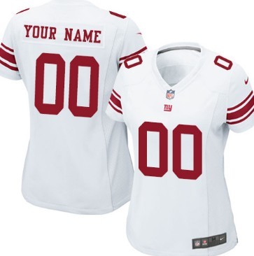 Womens Nike New York Giants Customized White Game Jersey