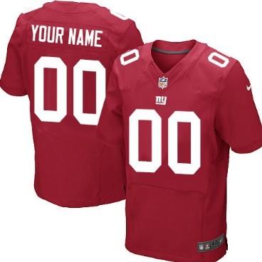 Mens Nike New York Giants Customized Red Elite Jersey