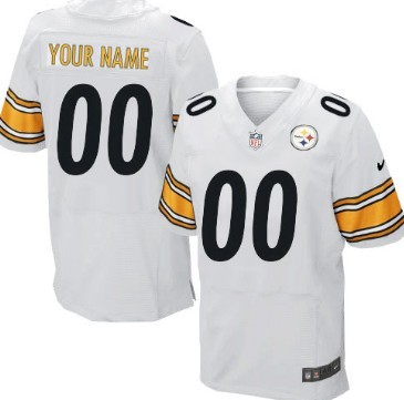 Mens Nike Pittsburgh Steelers Customized White Elite Jersey
