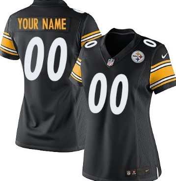 Womens Nike Pittsburgh Steelers Customized Black Limited Jersey