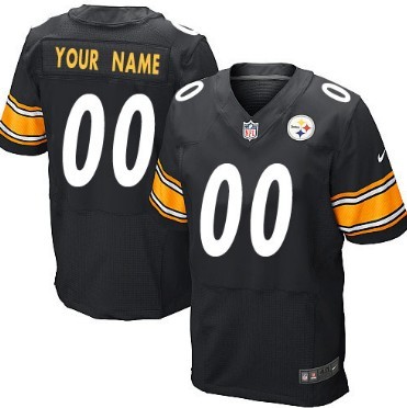 Mens Nike Pittsburgh Steelers Customized Black Elite Jersey