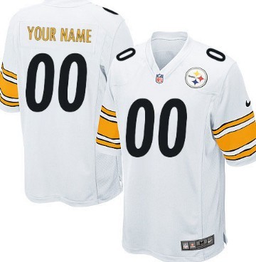 Kids Nike Pittsburgh Steelers Customized White Limited Jersey