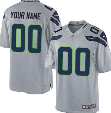 Mens Nike Seattle Seahawks Customized Gray Limited Jersey