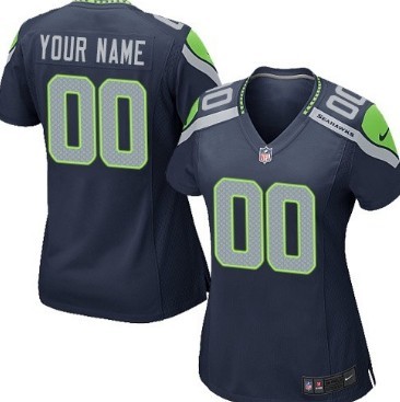 Womens Nike Seattle Seahawks Customized Blue Game Jersey