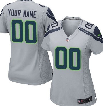 Womens Nike Seattle Seahawks Customized Gray Limited Jersey