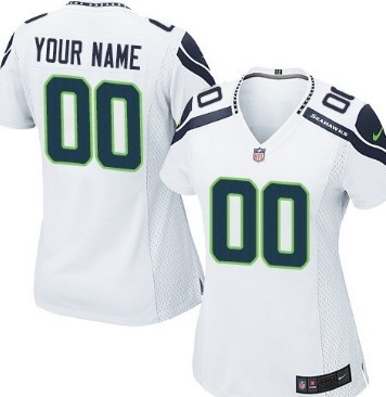 Womens Nike Seattle Seahawks Customized White Game Jersey