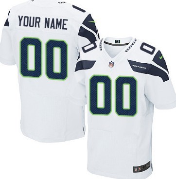 Mens Nike Seattle Seahawks Customized White Elite Jersey