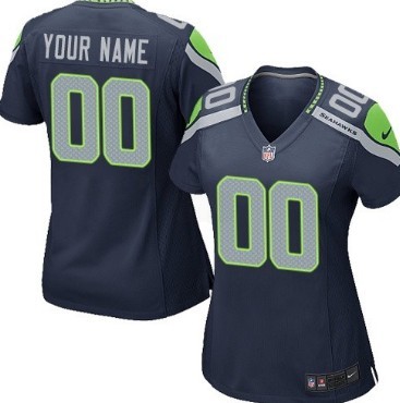 Womens Nike Seattle Seahawks Customized Blue Limited Jersey