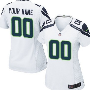 Womens Nike Seattle Seahawks Customized White Limited Jersey