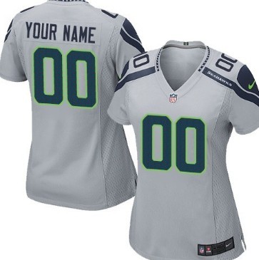 Womens Nike Seattle Seahawks Customized Gray Game Jersey