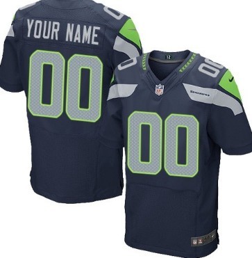 Mens Nike Seattle Seahawks Customized Blue Elite Jersey